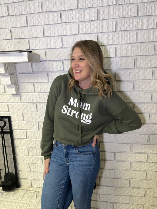 Bold Mom Strong Cropped Hoodie